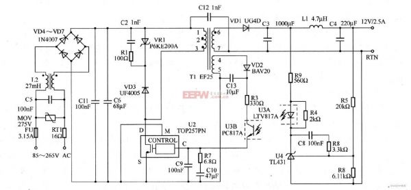 led开关电源输出短路修哪个元件(led开关电源电路图讲解)-图3 led开关电源输出短路修哪个元件(led开关电源电路图讲解)-图3