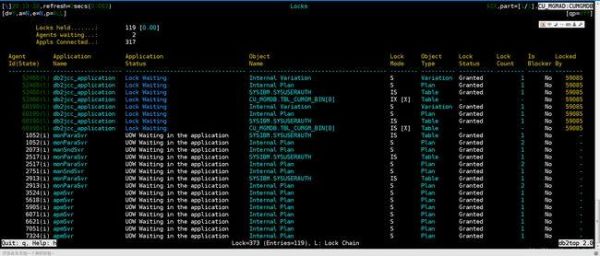 db2怎样知道哪个表记录被锁定（db2top查看锁表）-图2