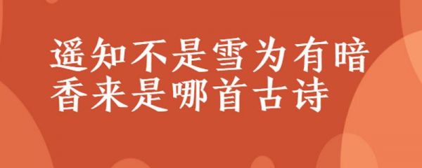 遥知不是雪写哪个季节(遥知不是雪是哪首诗)-图2 遥知不是雪写哪个季节(遥知不是雪是哪首诗)-图2