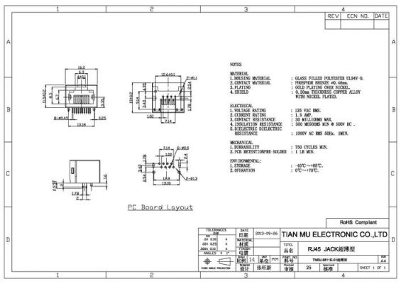 rj45大小国际标准（rj45外形尺寸图）