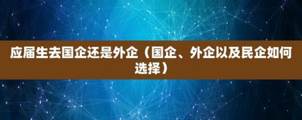 外企与国企哪个好(外企跟国企哪个好)-图1 外企与国企哪个好(外企跟国企哪个好)-图1
