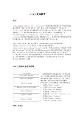 coff文件标准（什么是coff文件格式,它的特点是什么）