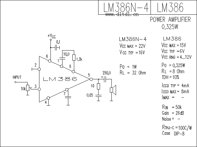 lm3886标准电路（lm386电路原理图）-图3