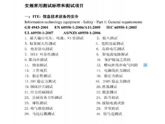 常规安规测试标准(常规安规测试标准是什么)-图1 常规安规测试标准(常规安规测试标准是什么)-图1