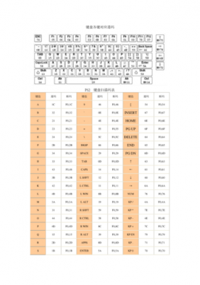 标准键盘码值表-十六进制（键盘16键和19键是什么意思）